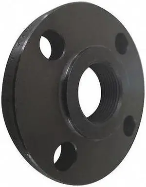 ZORO SELECT FLCS1RFTHD034 Flange Threaded Flange, 3/4" Pipe, NPT, Black Steel,