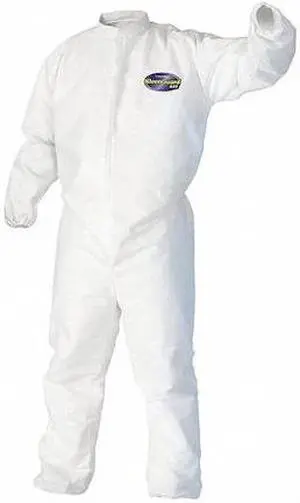 KLEENGUARD 46103 Disposable Coveralls, Collared, L, KleenGuard(TM) A30, Zipper,