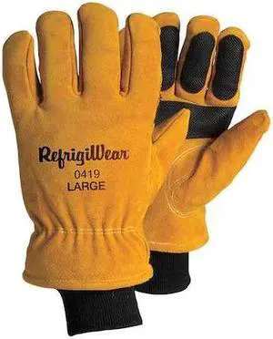 Refrigiwear Cold Protection Gloves,  XL,  Fleece Lining,  Gold,  1 PR