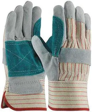 PIP 85-7512J/XL Leather Palm Gloves, Cowhide, Safety Cuff, Wing Thumb, Full