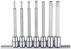 WESTWARD 54TM49 3/8" Drive Socket Bit Set, SAE, 7pcs