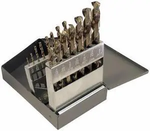 CHICAGO-LATROBE 47795 15PC 135 Degree Heavy-Duty Cobalt Jobber Length Drill Set