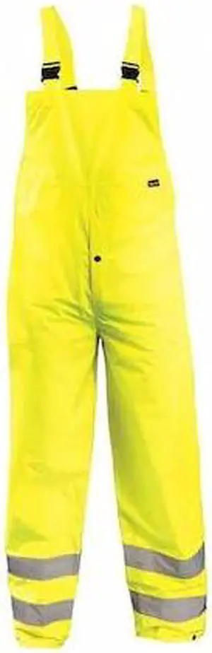 OCCUNOMIX LUX-TRBIB-YL Rain Pants,Yellow,L,Fits Waist 40 to 42"