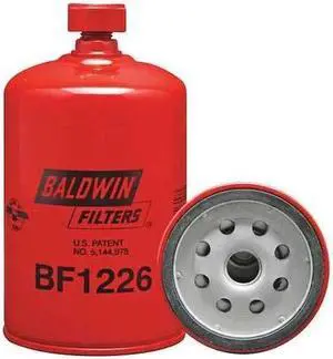 BALDWIN FILTERS BF1226 Fuel Filter, Spin-On, 3 1/32 in Outside Dia, M16-1.50