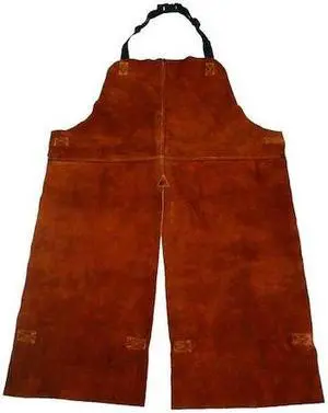 CONDOR 4KXH5 Split Leg Welding Bib Apron, Leather