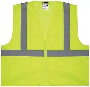 MCR SAFETY V2CL2MLZX2 High Visibility Vest,2XL Size,Unisex