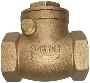 ZORO SELECT 6VDT6 1-1/4" NPT Brass Swing Check Valve