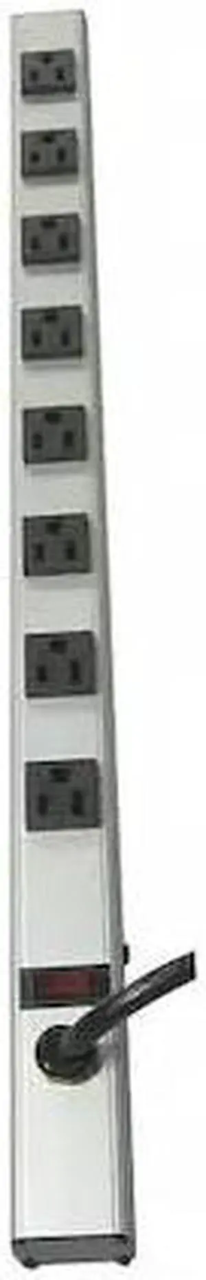POWER FIRST 52NY32 Outlet Strip,6 ft.,8 Outlets,Aluminum