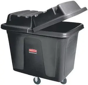 RUBBERMAID COMMERCIAL FG461200BLA Cube Truck,7/16 cu. yd.,400lb. Cap,Black