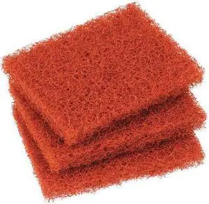 SCOTCH-BRITE 746 Scouring Pad,4" L x 5-1/4" W,Orange,PK15