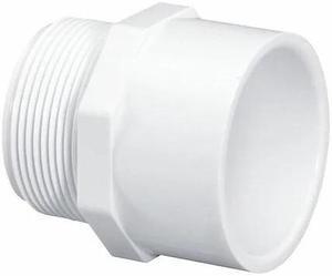 ZORO SELECT 436012 PVC Male Adapter, MNPT x Socket, 1-1/4 in Pipe Size