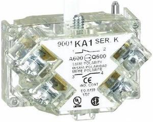 SCHNEIDER ELECTRIC 9001KA1 Contact Block, Momentary, 1NC/1NO, 30 mm, 10A at