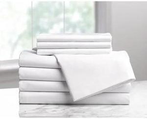 MARTEX 1A29715 Fitted Sheet,Queen Size,80 in. L,PK6
