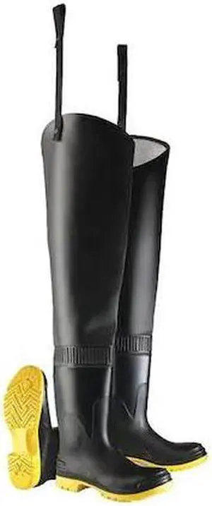 DUNLOP 868560833 Size 8 Men's Steel Hip Wader, Black