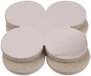 ZORO SELECT 10J990 Felt Pads, Self-Stick, Round, 1-1/2", PK8