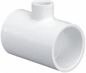 ZORO SELECT 402288 PVC Reducer Tee, Socket x Socket x FNPT, 2 1/2 in x 2 1/2 in