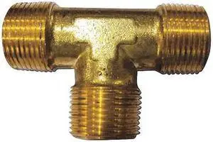ZORO SELECT 6AYV4 1/2" MNPT Brass Tee