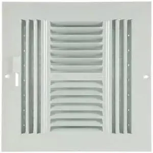ZORO SELECT 4MJH3 Sidewall/Ceiling Register 9.75 X 9.75, White, Steel, 210 cfm