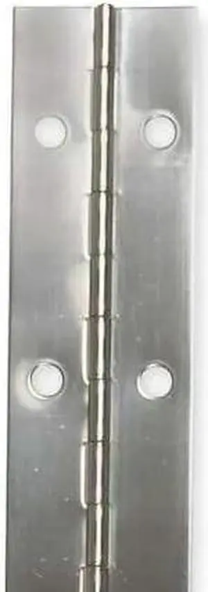 ZORO SELECT 1CAK9 Piano Hinge, Stainless Steel, Full Surface Mounting, 5/8 in