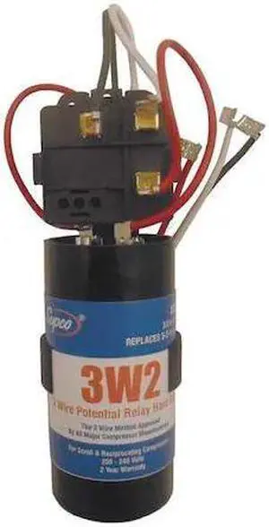 SUPCO 3W2 Hard Start Kit, Potential Relay, Start Capacitor, 208 to 240, Single,
