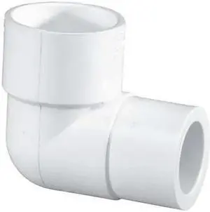 ZORO SELECT 406168 PVC Reducing 90 Degrees  Elbow, Slip x Slip, 1 1/4 in x 1 in