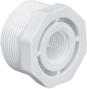 ZORO SELECT 439131 PVC Reducing Bushing, MNPT x FNPT, 1 in x 3/4 in Pipe Size