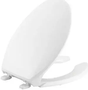 BEMIS 1950-000 Toilet Seat With Cover, Plastic, Elongated, White