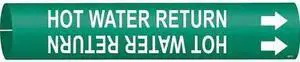 BRADY 4337-C Pipe Mrkr,Hot Water Return,2-1/2 to3-7/8, 4337-C