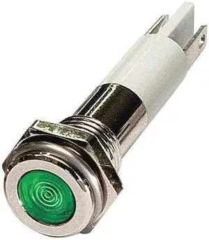 ZORO SELECT 24M067 Flat Indicator Light,Green,24VDC