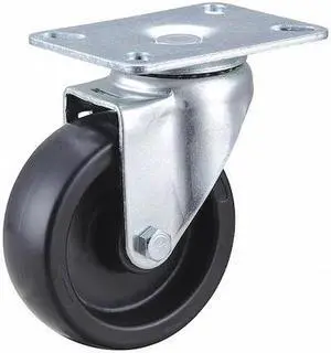 ZORO SELECT 33J002 Swivel NSF-Listed Plate Caster,300 lb.,NSF-Listed Plate Type