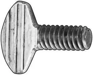 ZORO SELECT TSI0-80037P0-025P Thumb Screw, #8-32 Thread Size, Spade, Zinc