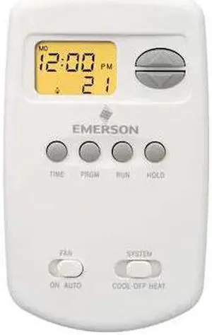 EMERSON 1E78-151 Thermostat , 5-2 Programs, 1 H 1 C, Battery , 24VAC