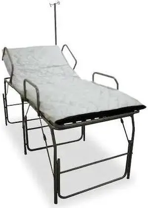 FSI F-EM-560A-HBSR Medical Field Cot with IV Pole,Blue