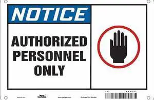 CONDOR 486Z31 Safety Sign, 7 in Height, 10 in Width, Aluminum, Vertical