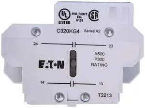 EATON C320KG4 Cutler-Hammer Aux Contact Block,2NO,10A