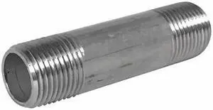 ZORO SELECT E6BNG02 1-1/4" MNPT x 2" TBE Stainless Steel Pipe Nipple Sch 80