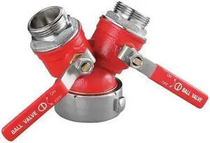 ZORO SELECT 6AKE3 WYE Valve,2-1/2 NST x 1-1/2 NPSH,Brass
