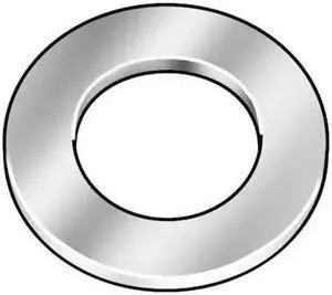 ZORO SELECT P45060-PG Flat Washer, For Screw Size #2 ,Steel Black Oxide Finish,