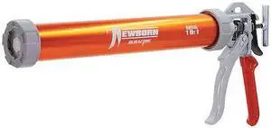 NEWBORN 620-AL-ORANGE Caulk Gun, 24 oz Container Size, Aluminum, 18:01, Full