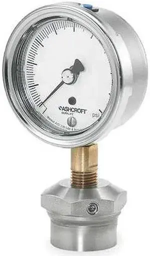 ASHCROFT 251009AW02L/310SSLXCG300 Pressure Gauge,0 to 300 psi,2-1/2In