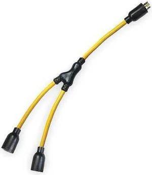 POWER FIRST 4FZZ6 Cord Adapter, L14-30P, 3 ft., Yellow