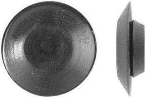 ZORO SELECT 1091PK Button Spoke Screw Plug, 1/2 in Dia, Black, Plastic 100 PK