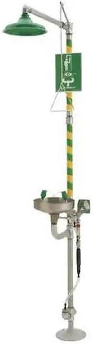 HAWS 8300.158 Shower with Eyewash, Floor Mount, Galvanized Steel Pipe, 93 in H,