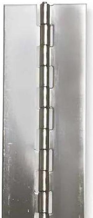 ZORO SELECT 1JEX3 1 1/4 in W x 72 in H Dull Aluminum Continuous Hinge