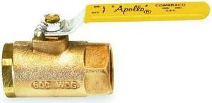 APOLLO VALVES 7010801 Manual Two-Way Straight Ball Valve, 2 in FNPT x 2 in