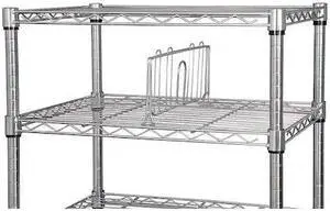 ZORO SELECT 5GRP3 Shelf Divider 24x6-1/4",Chrome,2PK