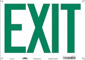 CONDOR 480L12 Exit Sign, Aluminum, 14" W, 10" H, Exit, White