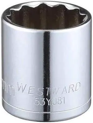WESTWARD 53YU81 WESTWARD 1/2 in Drive, 30mm Triple Square Metric Socket, 12