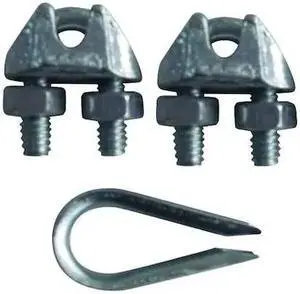 DAYTON 1DKK9 Wire Rope Clip and Thimble Kit,1/8 In,SS