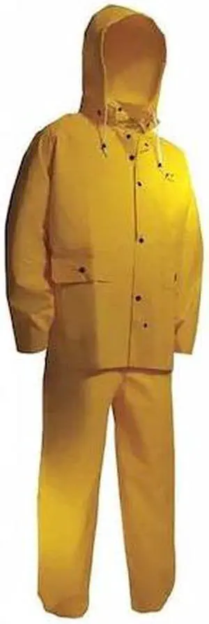 ONGUARD 7801700 Flame Resistant 3 Piece Rain Suit, Nylon, PVC, PVC Scrim, 0.3